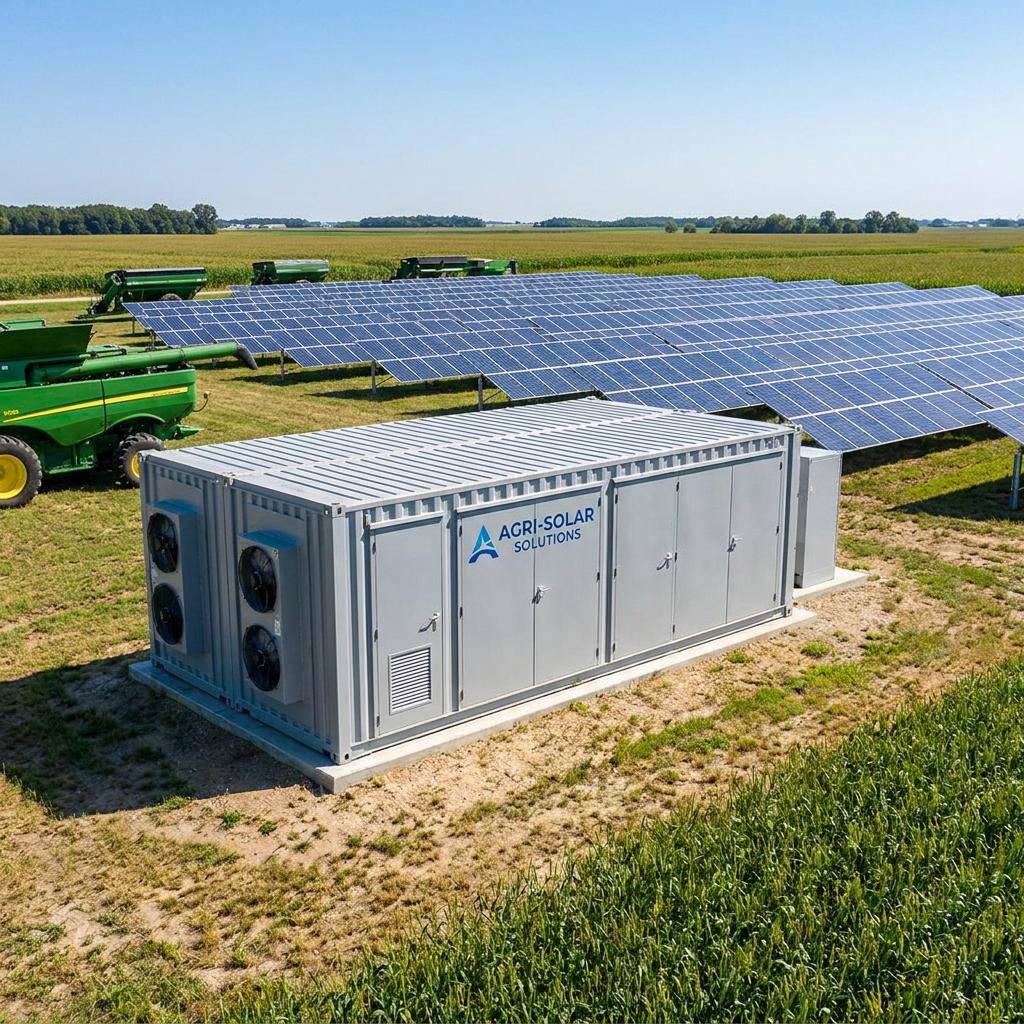 Hybrid Solar System with Lithium Battery Storage for Commercial Use