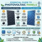 Professional photovoltaic panels selection for off-grid power systems.