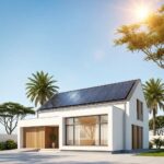 Off-grid solar panel system powering a modern home in Nigeria