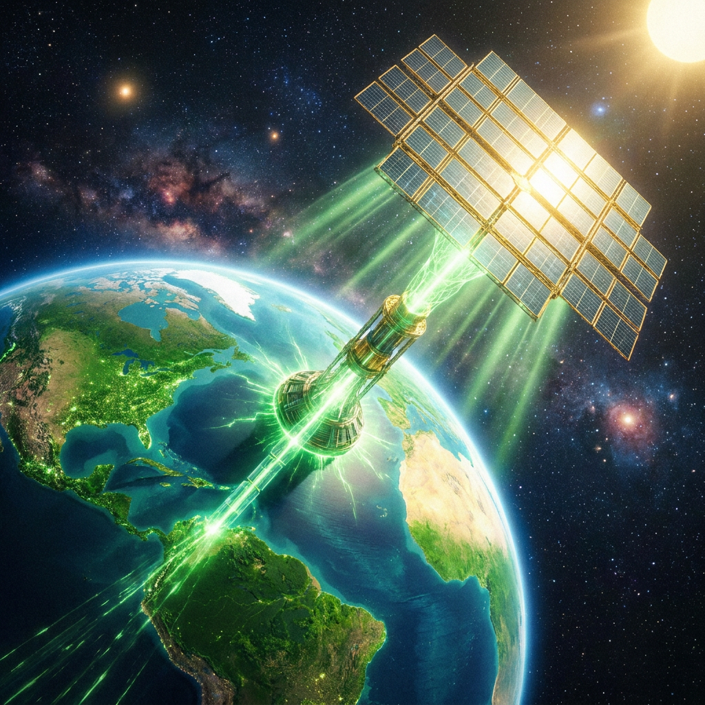 Green earth being powered by a glowing solar panel
